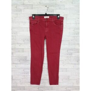 Women's The GREAT Almost Skinny Red Colored Jeans Pants Size 30 Fits 34x27